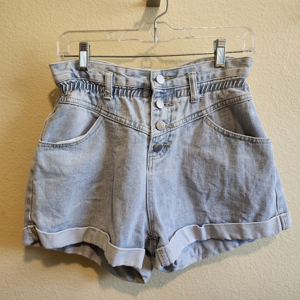 High Waisted Light Blue Denim Women Shorts